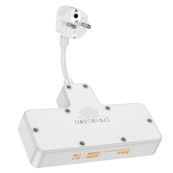 Сетевой подовжувач HOCO AC11A Voyage 2-position expansion socket(1C3A) (8.5 cm) White 433576510 фото
