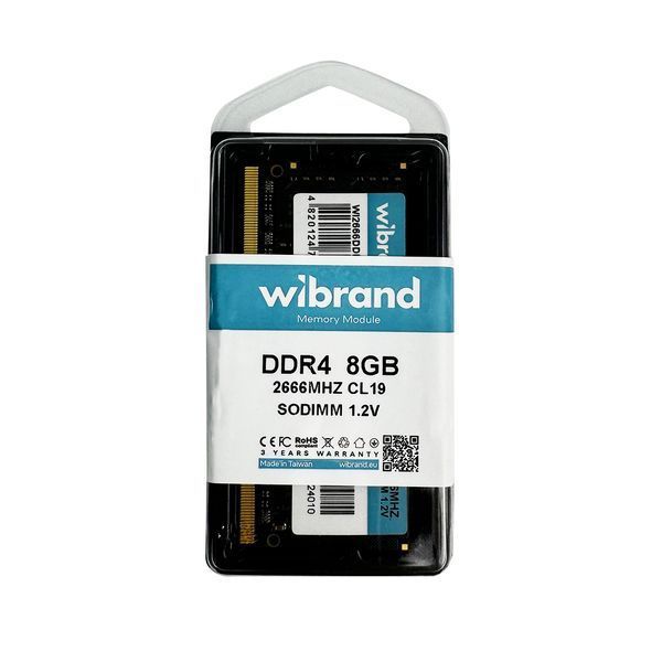 Оперативна пам'ять DDR4 Wibrand 8GB 2666MHz CL19 SODIMM 690128502 фото