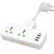 Сетевой подовжувач HOCO AC11A Voyage 2-position expansion socket(1C3A) (8.5 cm) White 433576510 фото 2