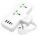 Сетевой подовжувач HOCO AC11A Voyage 2-position expansion socket(1C3A) (8.5 cm) White 433576510 фото 4