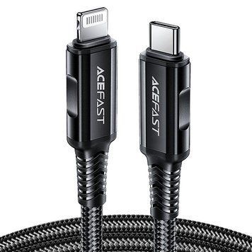 Кабель ACEFAST C4-01 Type-C to iP 3A, 30W, 1.8m, nylon, zinc connectors, Black 419377657 фото