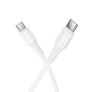 Кабель HOCO X120 Beneficio 60W charging data cable C to C White 912947228 фото