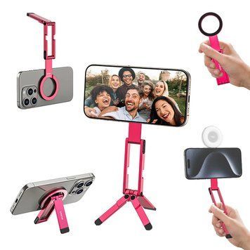 Тримач телефона Ulanzi MA60 Foldable Magnetic Phone Tripod (Pink) 112710976 фото