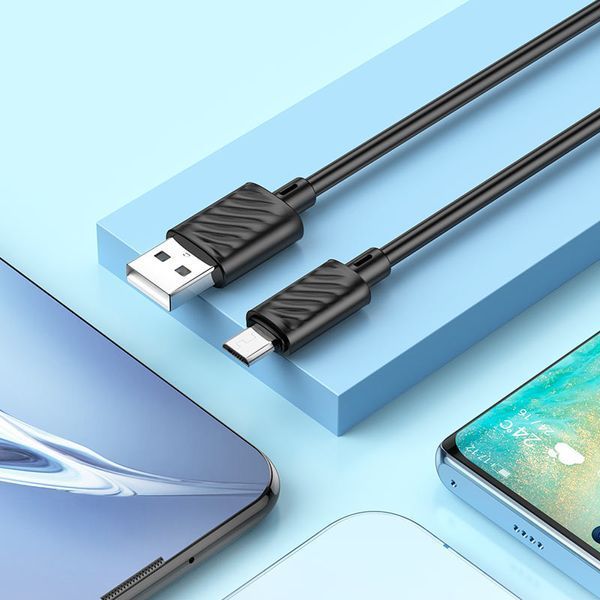 Кабель HOCO X88 Gratified charging data cable for Micro Black 267057943 фото