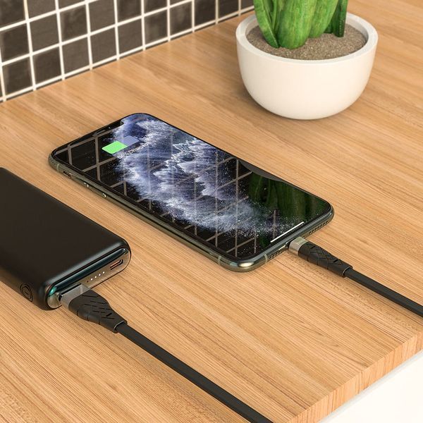 Кабель HOCO X53 USB to iP 2.4A, 1m, silicone, aluminum connectors, Black 905362902 фото