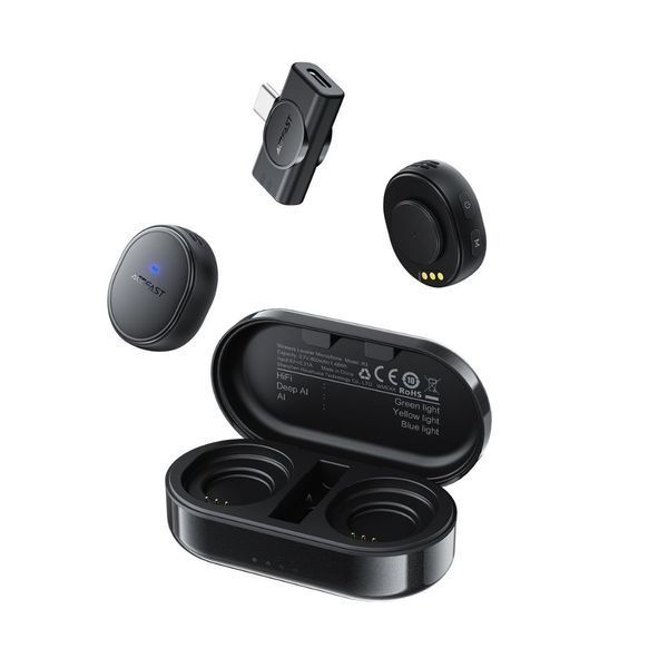 Бездротова мікрофонна система ACEFAST R3 dual-mic (Type-C) Black 113580976 фото