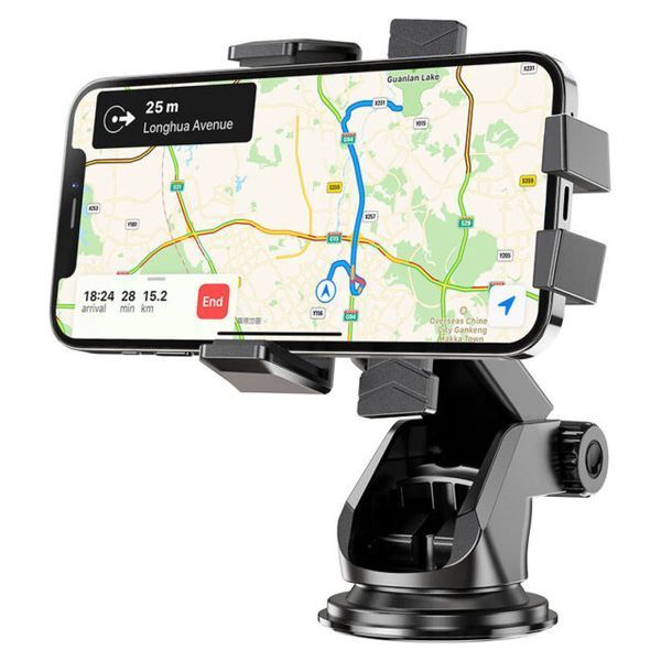 Автодержатель для телефона HOCO CA83 David one-button center console car holder Black 893523477 фото