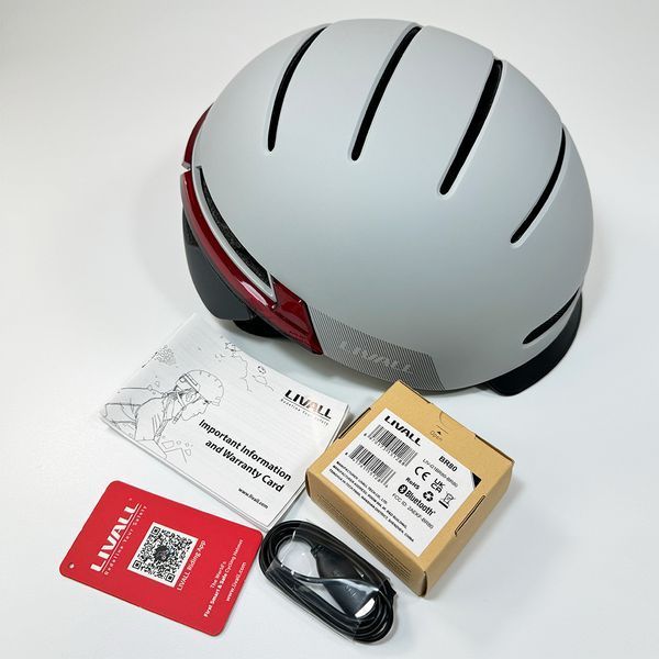 Захисний шолом Livall BH51M NEO (L) Sandstone Grey (57-61см), акустика, мікрофон, сигнали поворотів та стопів, додаток, пульт BR80, Bluetooth 101913958 фото