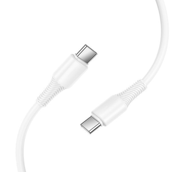 Кабель HOCO X120 Beneficio 60W charging data cable C to C White 912947228 фото