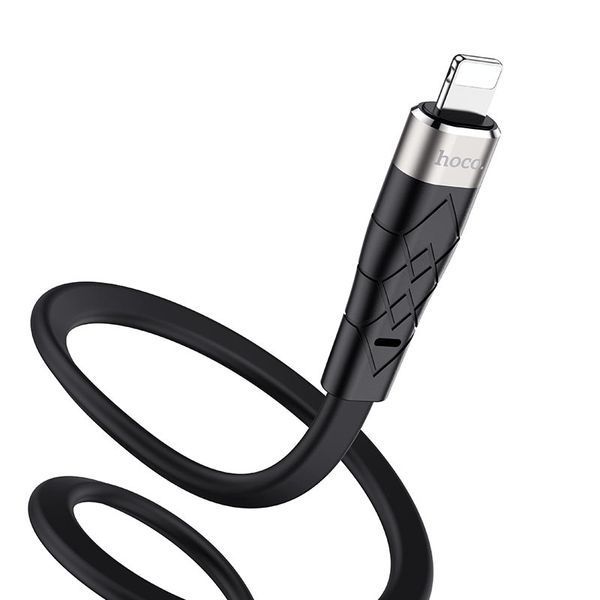 Кабель HOCO X53 USB to iP 2.4A, 1m, silicone, aluminum connectors, Black 905362902 фото