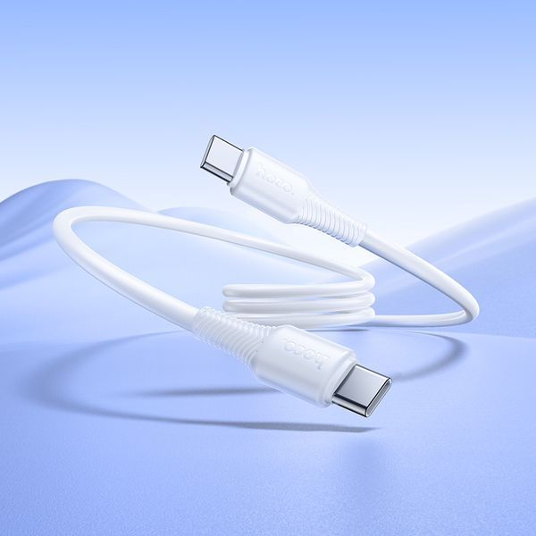 Кабель HOCO X120 Beneficio 60W charging data cable C to C White 912947228 фото