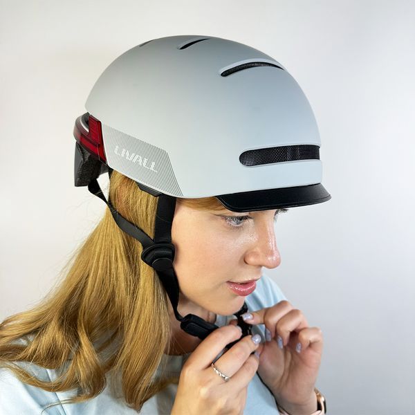 Захисний шолом Livall BH51M NEO (L) Sandstone Grey (57-61см), акустика, мікрофон, сигнали поворотів та стопів, додаток, пульт BR80, Bluetooth 101913958 фото
