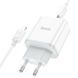 Мережевий зарядний пристрій з кабелем HOCO C105A Stage dual port PD20W+QC3.0 charger set (C to iP)(EU) White 180674968 фото 1