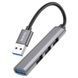 USB-хаб HOCO HB26 4 in 1 adapter(USB to USB3.0+USB2.0*3) Metal Gray 107271755 фото 1