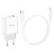 Мережевий зарядний пристрій з кабелем HOCO C105A Stage dual port PD20W+QC3.0 charger set (C to iP)(EU) White 180674968 фото 4