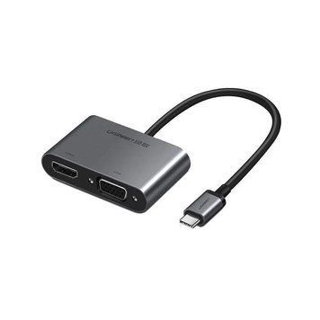 USB-хаб UGREEN USB-C to HDMI + VGA +USB 3.0 Adapter with PD (Space Gray) 801000590 фото