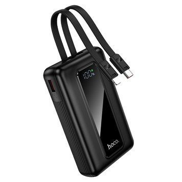 Зовнішній акумулятор HOCO J162A Full power 22.5W+PD20W fully compatible power bank with two cables(20000mAh) Black 960282040 фото