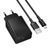 Мережевий зарядний пристрій з кабелем BOROFONE BAS72A Source single port QC3.0 charger set(Micro) Black 631912324 фото