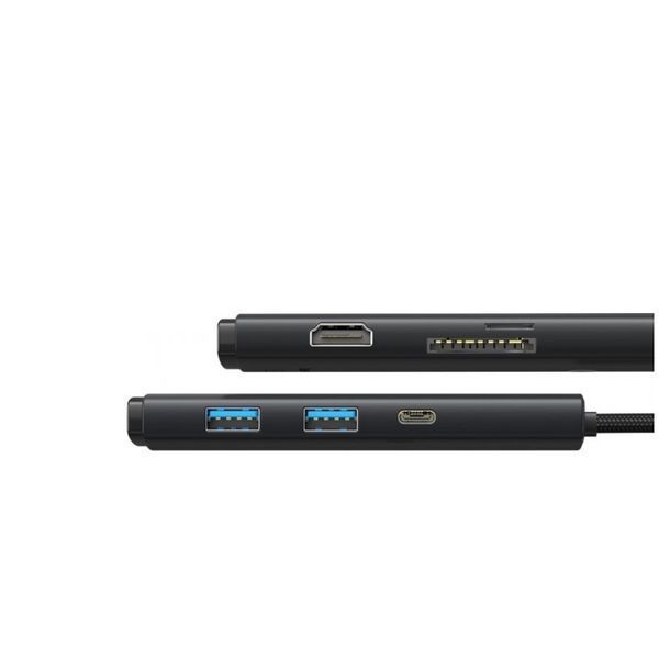 USB-хаб Baseus Lite Series 6-Port Type-C HUB Docking Station (Type-C to HDMI+USB3.0*2+Type-C Data+SD/TF) Black 113223238 фото