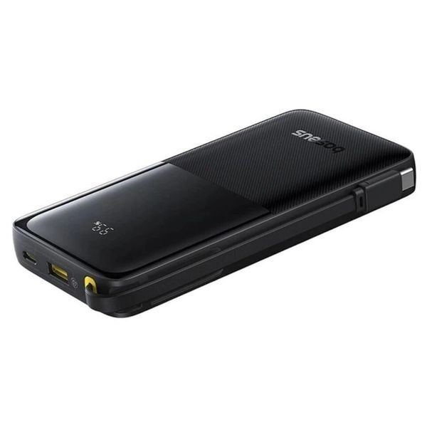 Внешний аккумулятор Baseus Bipow 2 Digital Display Power Bank With Built-in USB-C Cable 10000mah 20W Cluster Black 991498423 фото