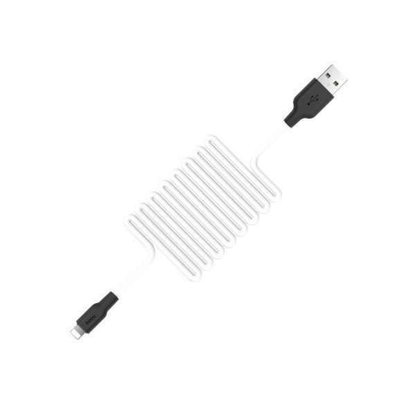 Кабель HOCO X21 USB to iP 2A, 1m, silicone, TPE connectors, Black+White 196034300 фото