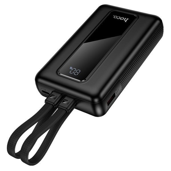Зовнішній акумулятор HOCO J162A Full power 22.5W+PD20W fully compatible power bank with two cables(20000mAh) Black 960282040 фото