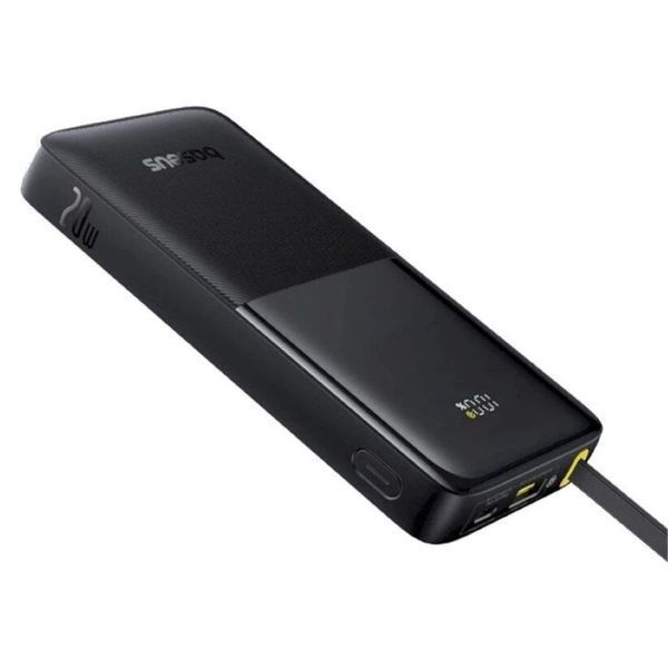 Внешний аккумулятор Baseus Bipow 2 Digital Display Power Bank With Built-in USB-C Cable 10000mah 20W Cluster Black 991498423 фото