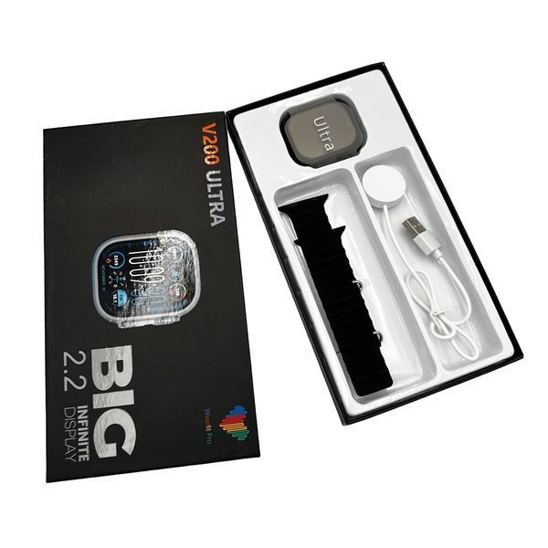 Смарт-часы BIG V200 Ultra 44mm. 180 mAh. IP65 Black 322223136 фото
