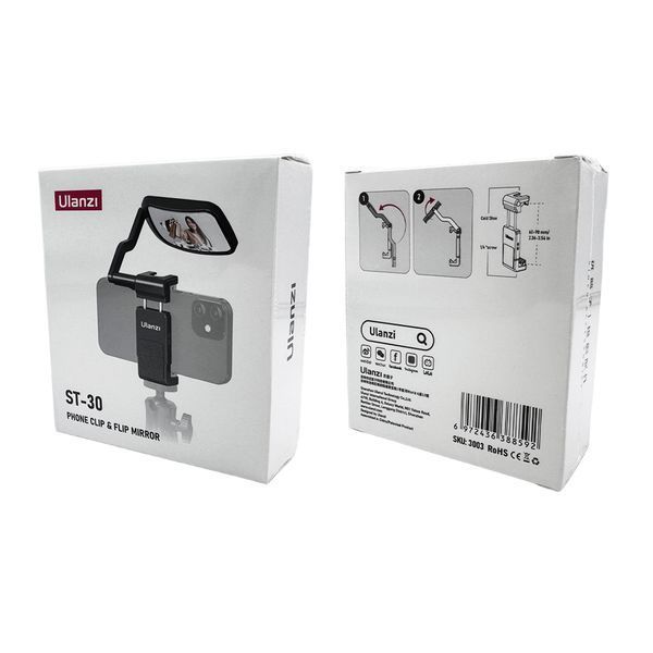 Держатель для телефона с селфи зеркалом Ulanzi Vijim Phone Clip & Flip mirror Kit (UV-3003 ST-30) 858633949 фото