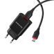 Мережевий зарядний пристрій з кабелем BOROFONE BA20A Sharp single port charger set(Micro) 10.5W Black 964601373 фото 1