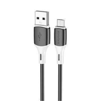 Кабель BOROFONE BX79 USB to Micro 2.4A, 1m, silicone, silicone connectors, Black 438337702 фото