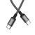 Кабель HOCO X14 Type-C to Type-C 60W, 1m, nylon, aluminum connectors, Black 458053456 фото