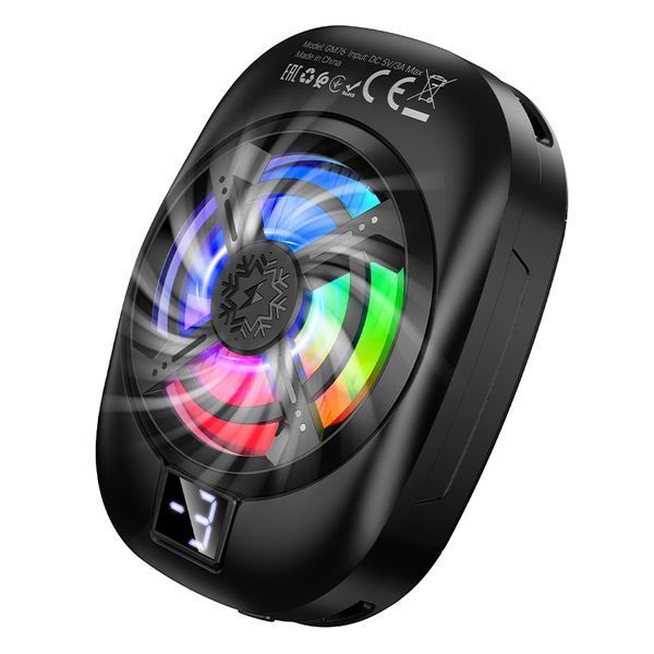 Кулер для мобільного HOCO GM76 Blue diamond mobile phone cooler Black 366038460 фото