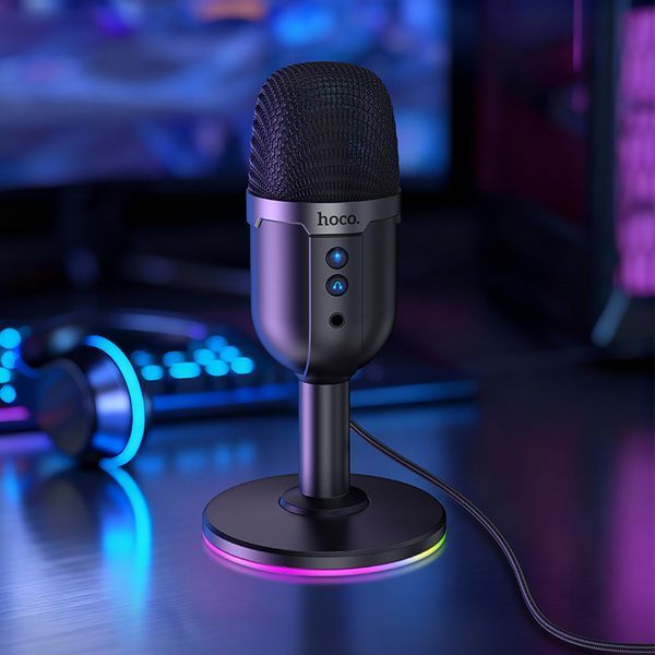 Мікрофон настільний HOCO L25 Bright (USB-A) Black 731129005 фото