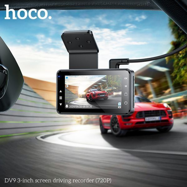 Відеореєстратор HOCO DV9 3-inch screen driving recorder (720P) Metal Gray 830776654 фото