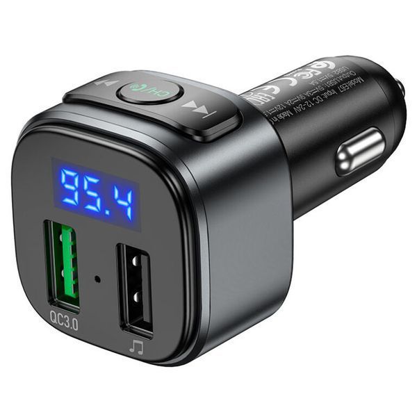 АЗП з FM-модулятором HOCO E67 Fighter QC3.0 18W car BT FM transmitter Black 807280639 фото