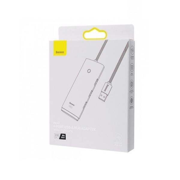 USB-хаб Baseus Lite Series 4-Port USB-A HUB Adapter (USB-A to USB 3.0*4 ) 1m Black 550020822 фото