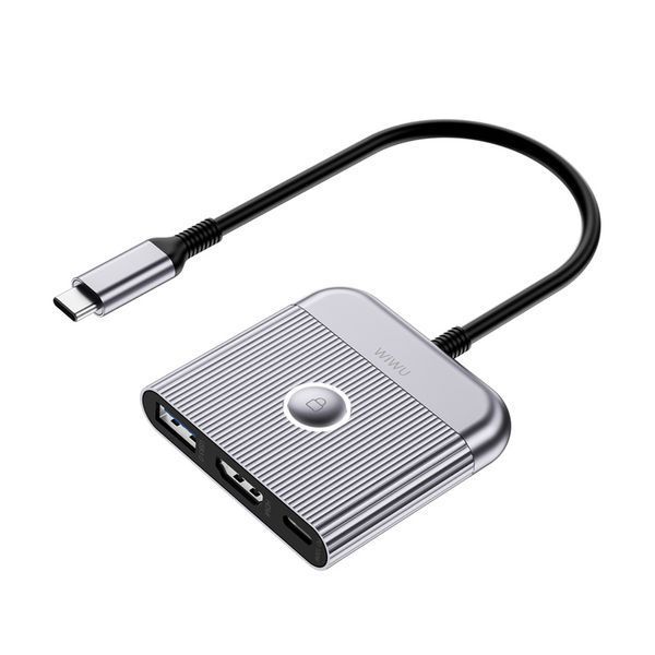 USB-Hub WIWU Traveling 3in1 USB C hub Wi-HB002 Gray 257359427 фото