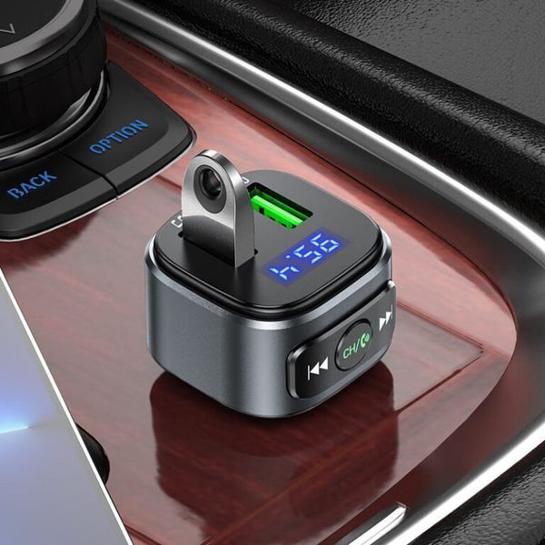 АЗП з FM-модулятором HOCO E67 Fighter QC3.0 18W car BT FM transmitter Black 807280639 фото