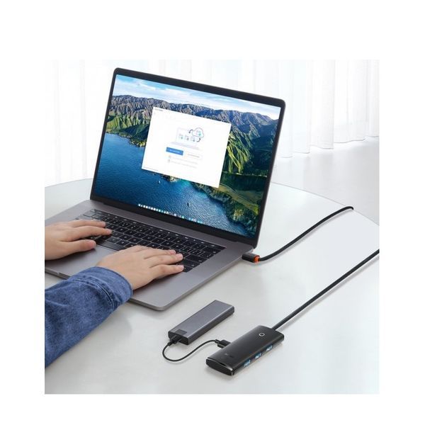 USB-хаб Baseus Lite Series 4-Port USB-A HUB Adapter (USB-A to USB 3.0*4 ) 1m Black 550020822 фото