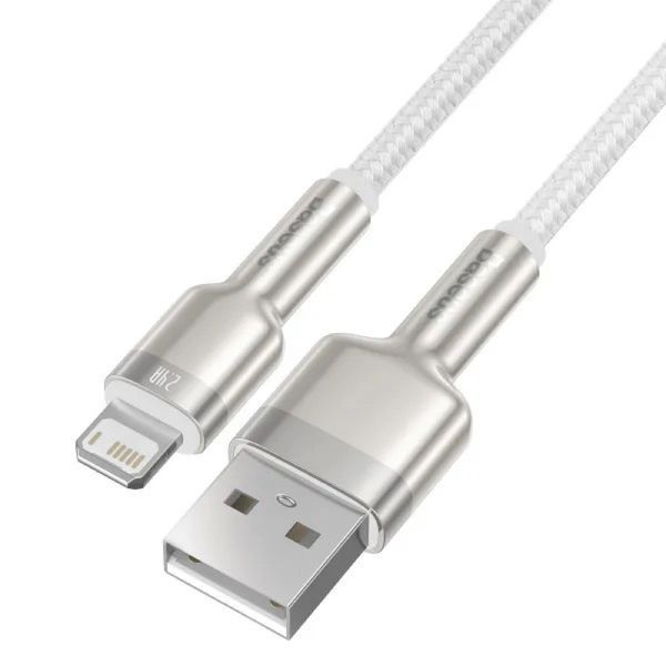 Кабель Baseus Cafule Series Metal Data Cable USB to IP 2.4A 1m White 279919089 фото