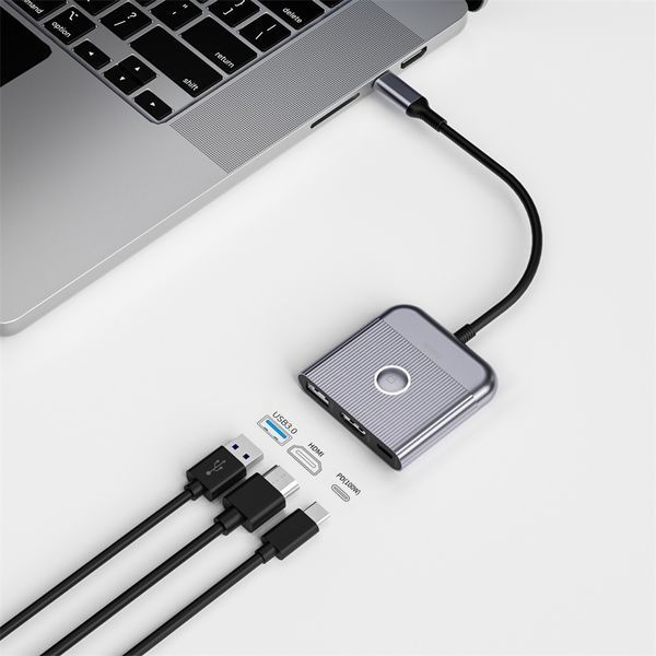 USB-Hub WIWU Traveling 3in1 USB C hub Wi-HB002 Gray 257359427 фото