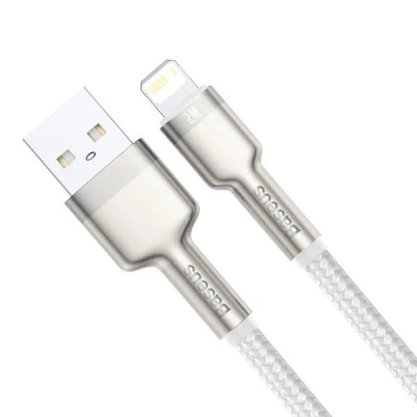 Кабель Baseus Cafule Series Metal Data Cable USB to IP 2.4A 1m White 279919089 фото
