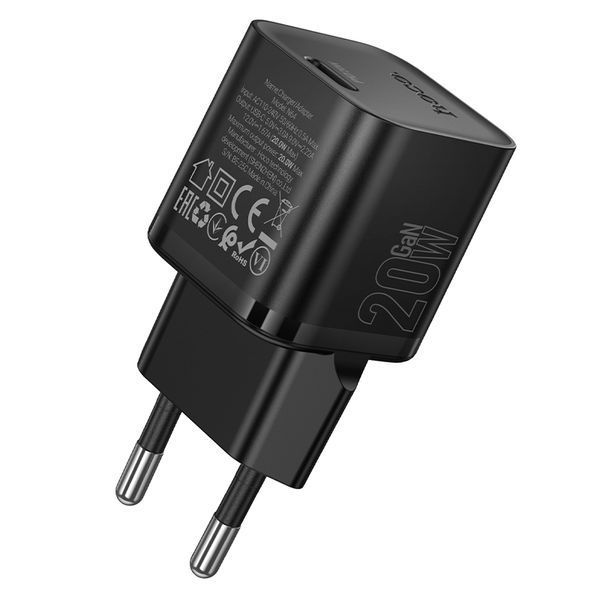 Мережевий зарядний пристрій HOCO N64 Ingenious single port PD20W charger BLack 181207885 фото