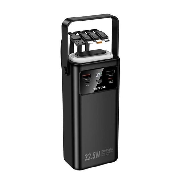 Внешний аккумулятор BOROFONE BJ65 High 22.5W+PD20W+four-cables power bank(30000mAh) Black 177852243 фото
